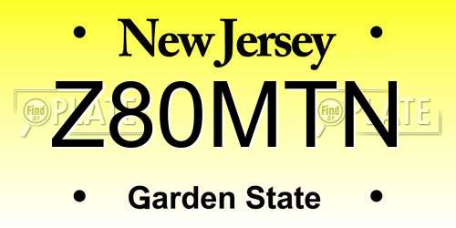 Z80MTN New Jersey License Plate