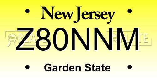 Z80NNM New Jersey License Plate