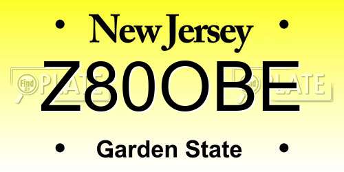 Z80OBE New Jersey License Plate