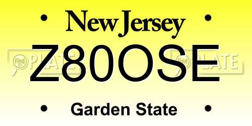 Z80OSE New Jersey License Plate