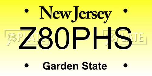 Z80PHS New Jersey License Plate