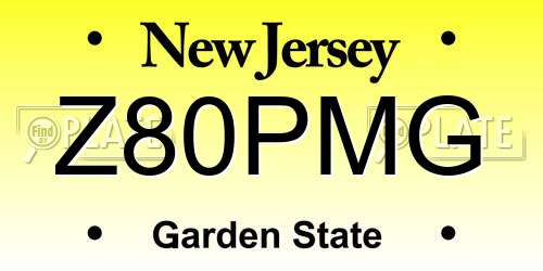 Z80PMG New Jersey License Plate
