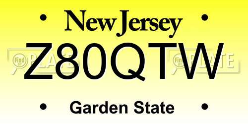 Z80QTW New Jersey License Plate