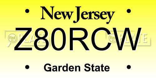 Z80RCW New Jersey License Plate