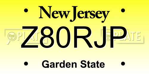 Z80RJP New Jersey License Plate