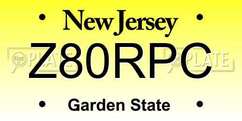 Z80RPC New Jersey License Plate
