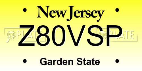 Z80VSP New Jersey License Plate