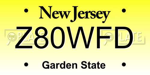 Z80WFD New Jersey License Plate