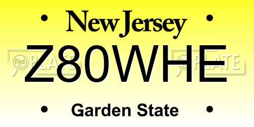 Z80WHE New Jersey License Plate