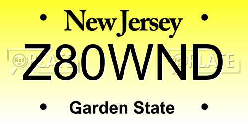 Z80WND New Jersey License Plate