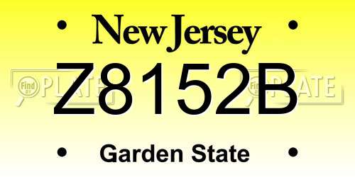 Z8152B New Jersey License Plate