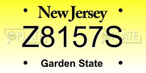 Z8157S New Jersey License Plate