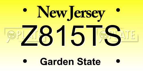 Z815TS New Jersey License Plate