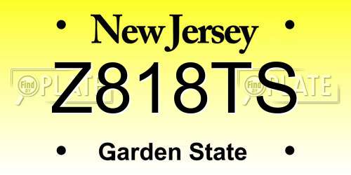 Z818TS New Jersey License Plate