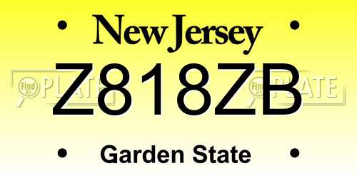 Z818ZB New Jersey License Plate