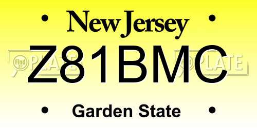 Z81BMC New Jersey License Plate