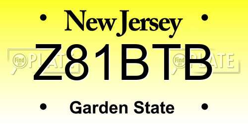 Z81BTB New Jersey License Plate