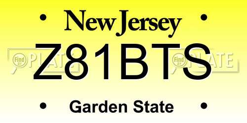 Z81BTS New Jersey License Plate
