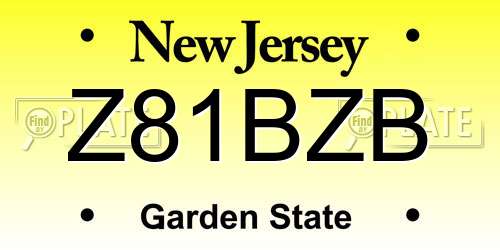 Z81BZB New Jersey License Plate