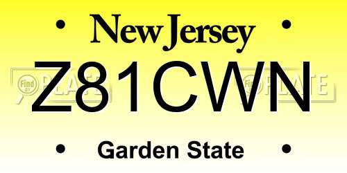 Z81CWN New Jersey License Plate
