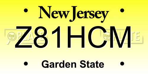 Z81HCM New Jersey License Plate