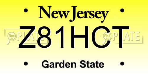 Z81HCT New Jersey License Plate