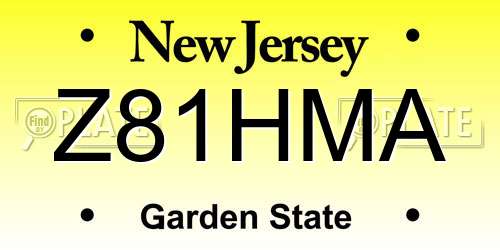 Z81HMA New Jersey License Plate