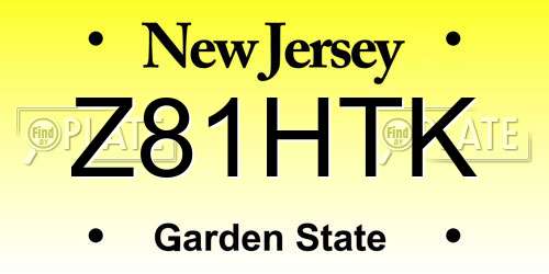 Z81HTK New Jersey License Plate