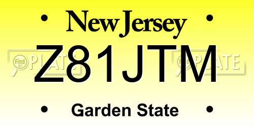 Z81JTM New Jersey License Plate