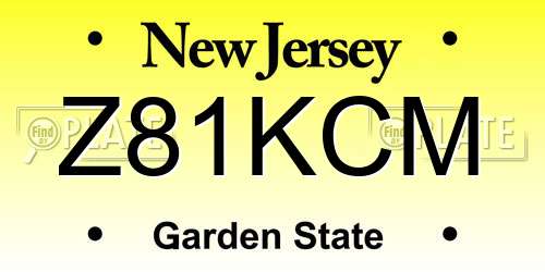 Z81KCM New Jersey License Plate