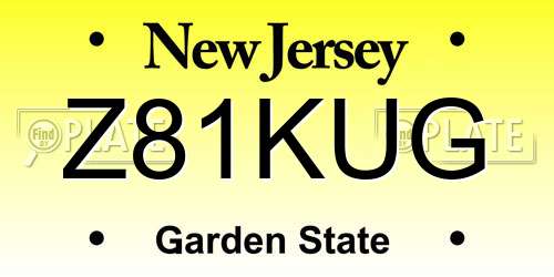 Z81KUG New Jersey License Plate