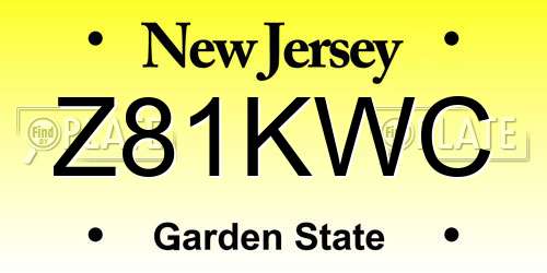 Z81KWC New Jersey License Plate