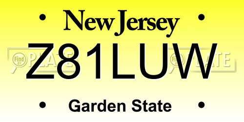 Z81LUW New Jersey License Plate
