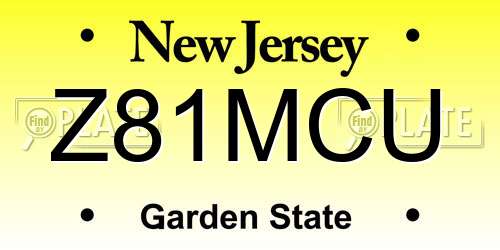 Z81MCU New Jersey License Plate