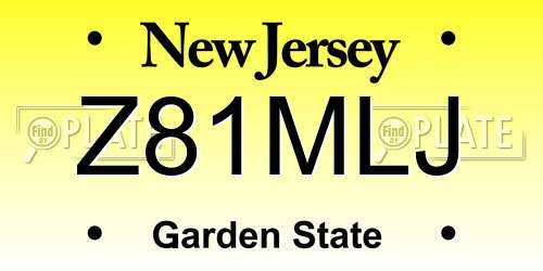 Z81MLJ New Jersey License Plate
