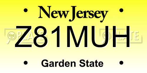 Z81MUH New Jersey License Plate