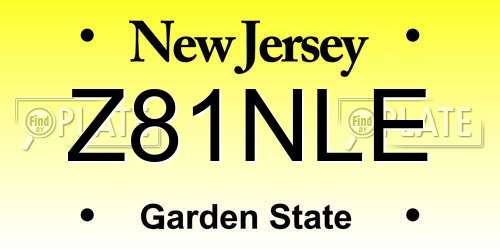 Z81NLE New Jersey License Plate