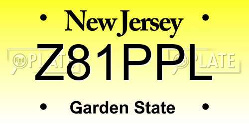 Z81PPL New Jersey License Plate