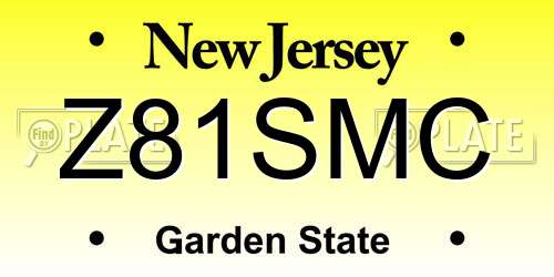 Z81SMC New Jersey License Plate