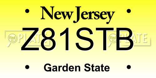 Z81STB New Jersey License Plate