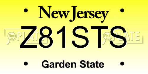 Z81STS New Jersey License Plate