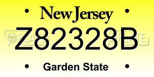 Z82328B New Jersey License Plate