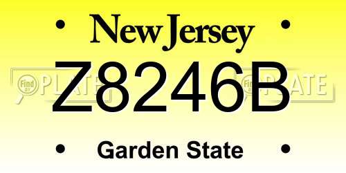 Z8246B New Jersey License Plate