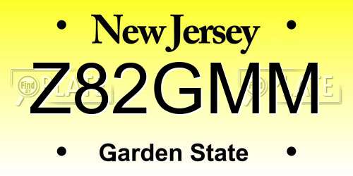 Z82GMM New Jersey License Plate