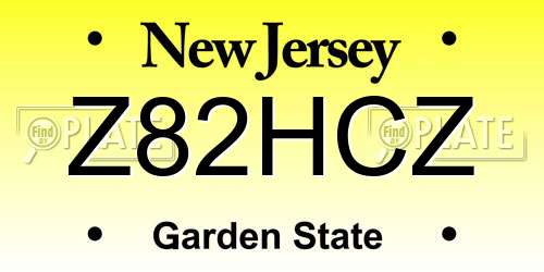 Z82HCZ New Jersey License Plate