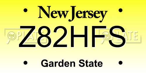 Z82HFS New Jersey License Plate
