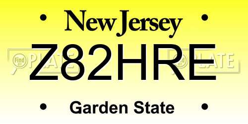 Z82HRE New Jersey License Plate