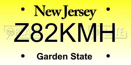 Z82KMH New Jersey License Plate
