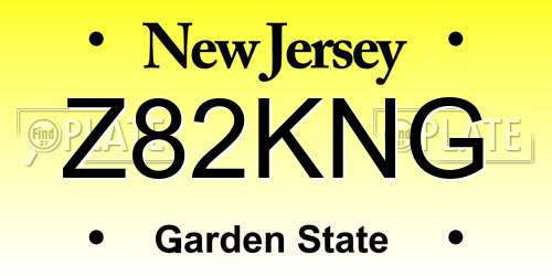 Z82KNG New Jersey License Plate