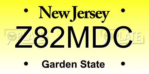 Z82MDC New Jersey License Plate